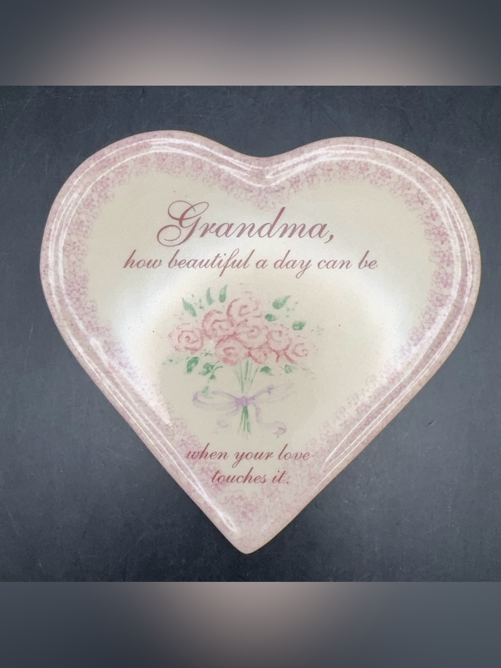 Vintage Russ Berrie “Grandma” Heart Ceramic Tile 5.5”